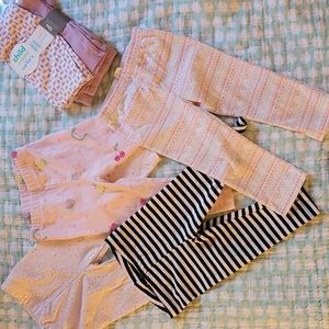 6 pairs girls pants assorted. Size 12 month